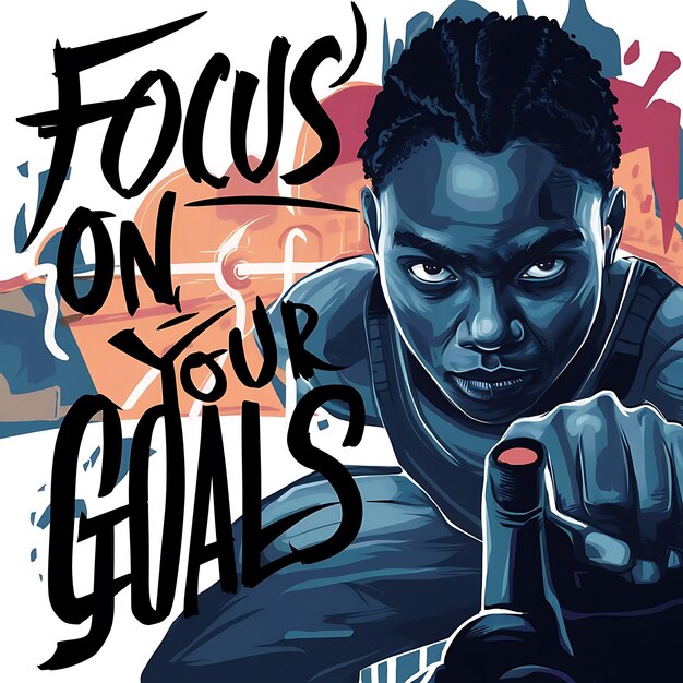 Photo focus on your goal motivational quotes illustrationtypography