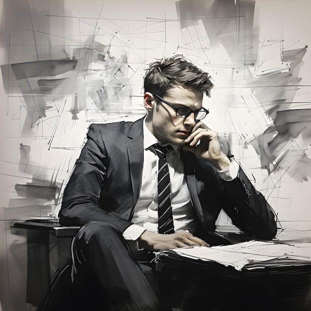 focused businessman in a boardroom