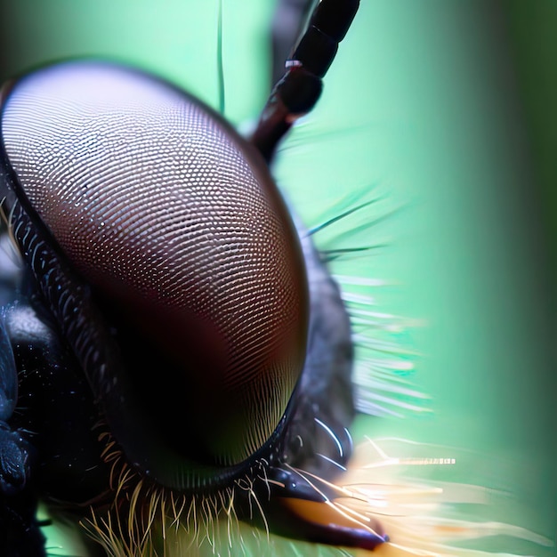 focused macro image of a fly's eye Generative AI