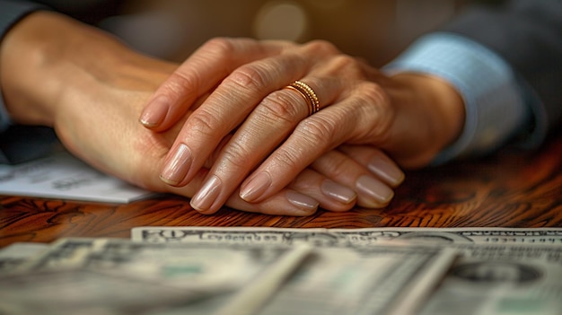 Photo a focused shot of hands discussing background