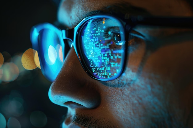 Premium Photo | Focused software engineer working with big data and AI