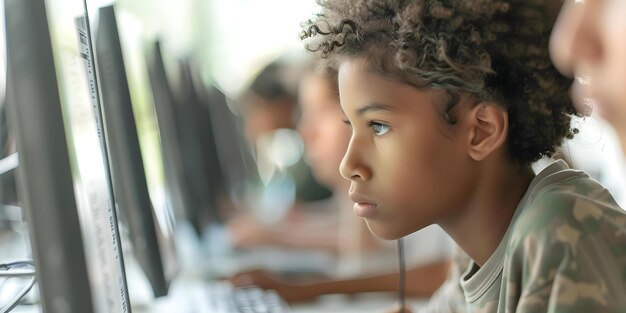 focused student learning coding with determination through digital tutorial navigating programming intricacies concept coding education determined student digital learning programming challenges