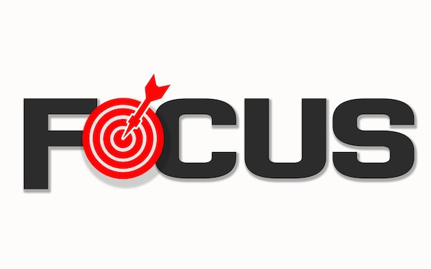 Focuswoord met doelen en pijlen