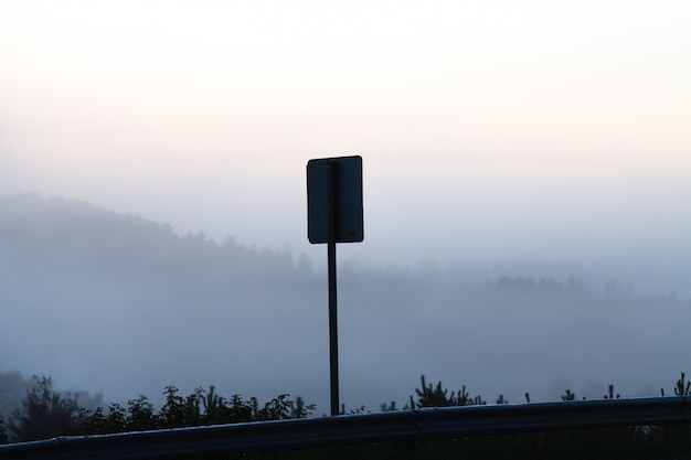 Fog over a country road