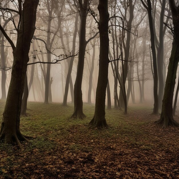 Photo fog on the ground at dusk