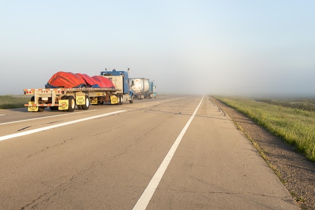 fog on interstate highway road