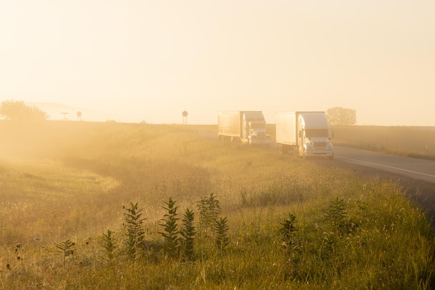 fog on interstate highway road