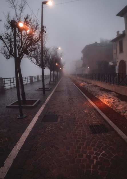 Fog in the morning over the lake