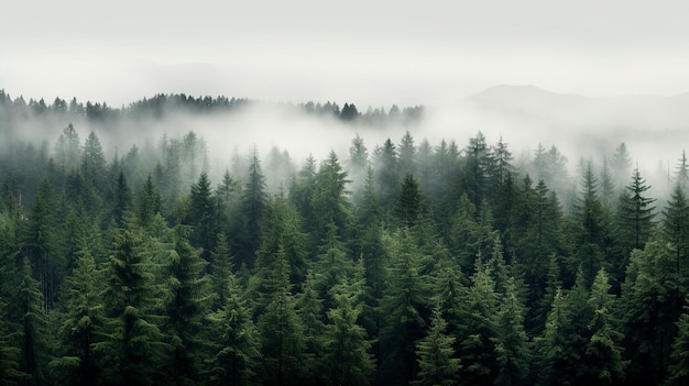 Photo fog in the mountains in the forest