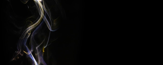 Fog movement on a black background, banner, smoke texture photo