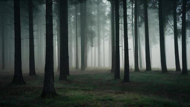 Fog in mystic forest