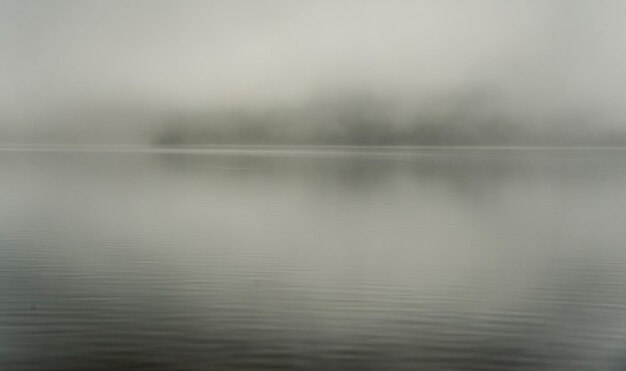 Foto nebbia sul lago shaori