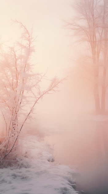 Fog on a snowy day