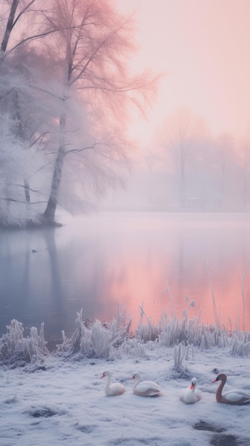 Fog on a snowy day