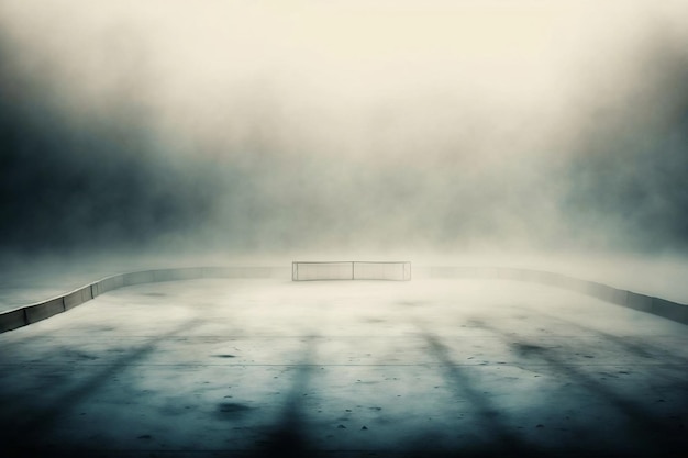 Foto nebbia nel ghiaccio di calcio della via della fase