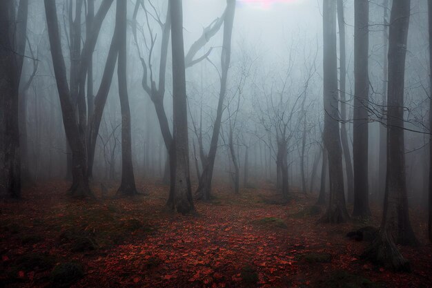 Foto nebbioso paesaggio autunnale