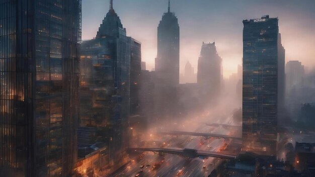 Foggy city