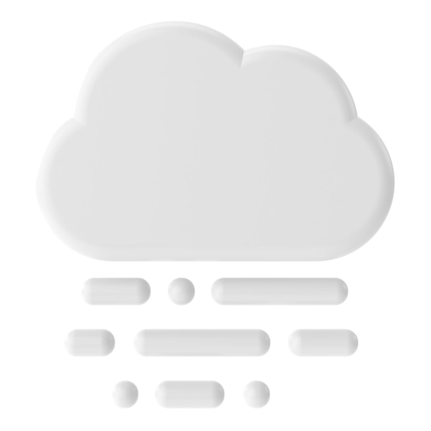 Foggy Misty 3D weather icon 3D climate icon 3D element