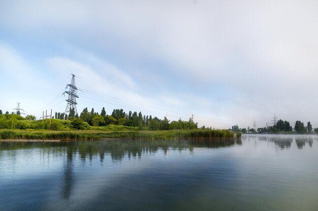 Foggy morning on the lake