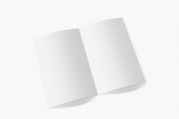 folded blank booklet open on a background 3D rendering