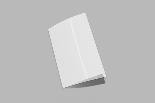 Folded booklet on a grey background