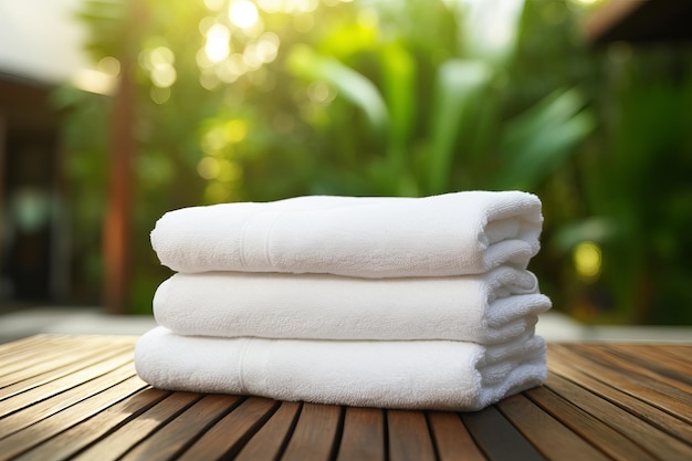 Folded clean towels