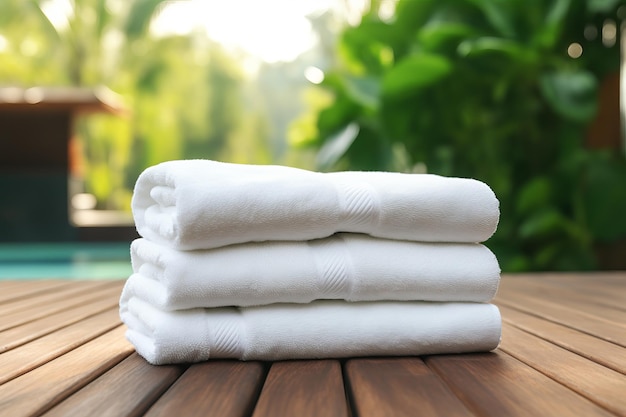 Folded clean towels