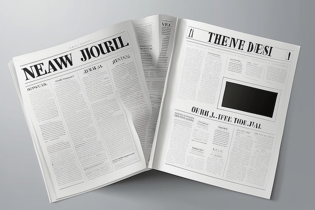 Photo folded newspaper mockup blank background for news page template