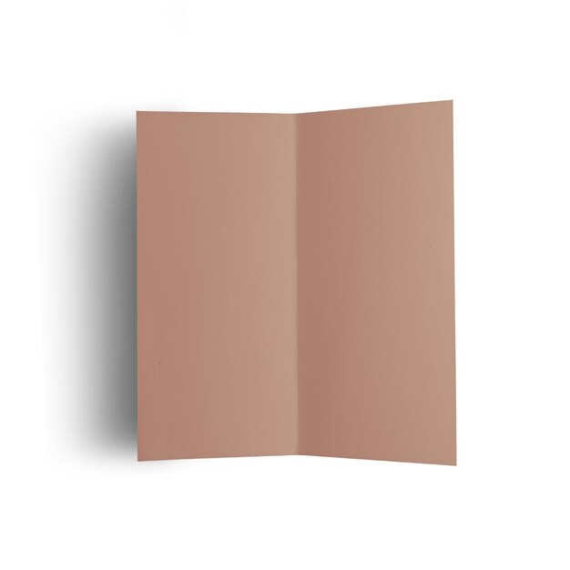Photo folded square menu paper isolated on white background