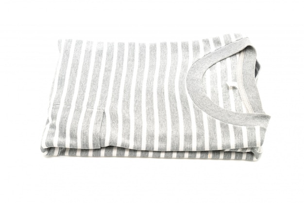 folded striped t-shirt on white