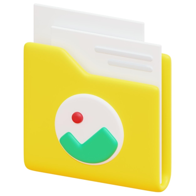 Photo folder 3d render icon illustration