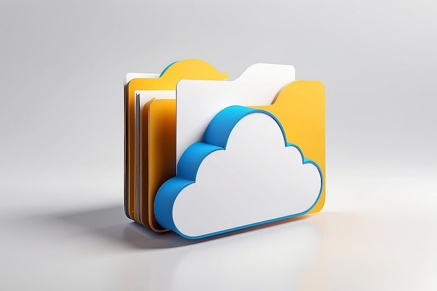 Photo folder icon and cloud in the design of the information related to computer technology