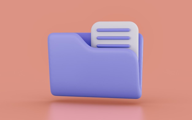 folder with document list icon on brown background 3d render concept for report management