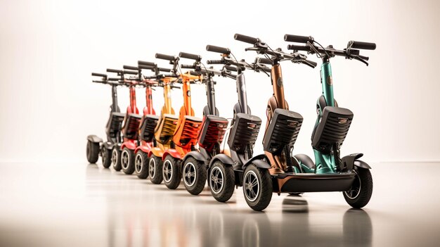 Folding Mobility Scooters on white background