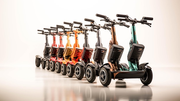 Folding Mobility Scooters on white background