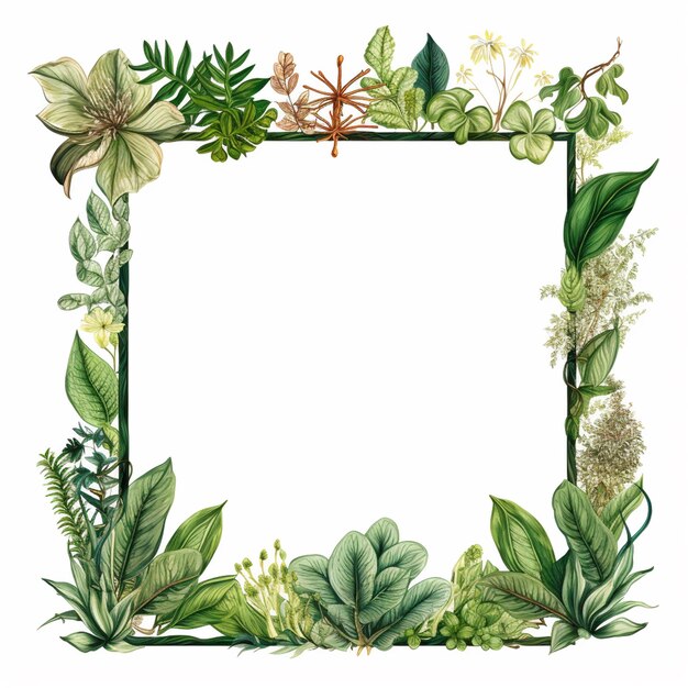 foliage decorated frame