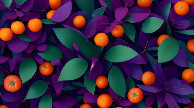 Foliage Leaves Background Botanical Flowers with copy space Exotic Leaves in Warm Summery Colors