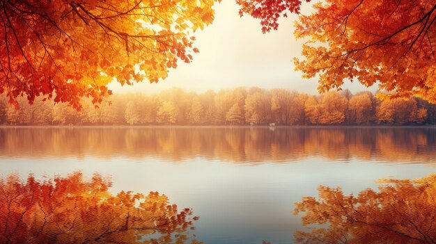 Photo foliage template autumn background