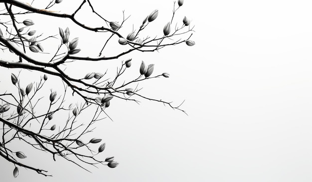 Photo foliage on white background ai generated