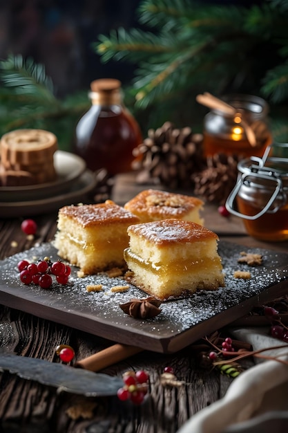 Folk Elegance Traditional Russian Dessert in a Graceful Presentation