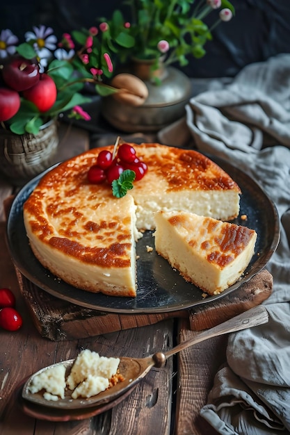 Folk Elegance Traditioneel Russisch dessert in een sierlijke presentatie