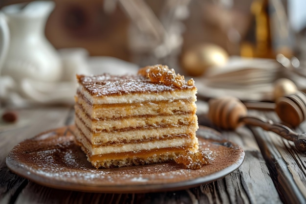 Folk Elegance Traditioneel Russisch dessert in een sierlijke presentatie