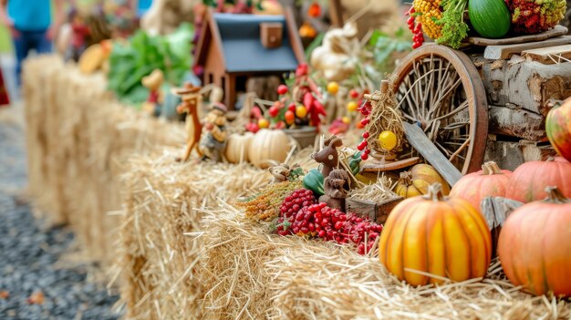 Folk Fair Elegantie Levendige vertoningen van oogstglorie in