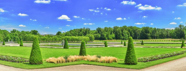 FONTAINEBLEAU FRANCE JULY 09 2016  Beautiful park near suburban Residence of the France Kings  Chateau Fontainebleau