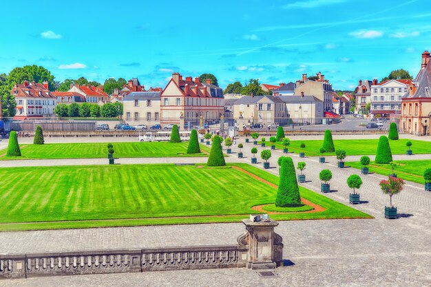 FONTAINEBLEAU FRANCE JULY 09 2016 Suburban Residence of the France Kings beautiful Chateau Fontainebleau and surrounding his park