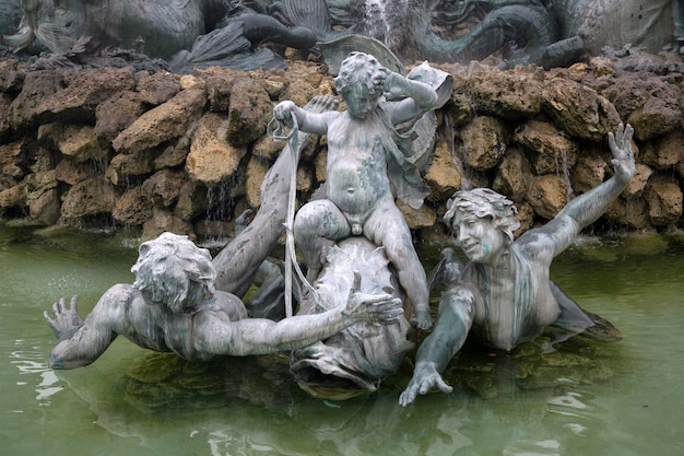 Fontein van Girondist Monument door Guadit 1902 Bordeaux, Frankrijk