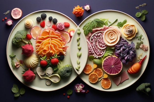 Foto creazioni culinarie di arte alimentare