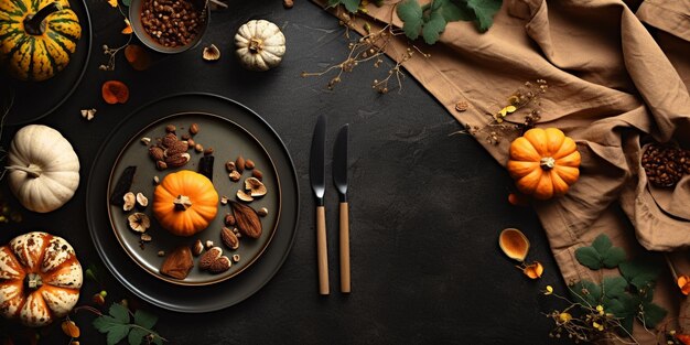 Photo food autumn composition pumpkins background thanksgiving halloween pumpkins