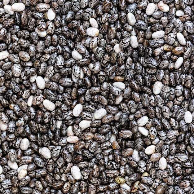 Photo food background chia seeds close up