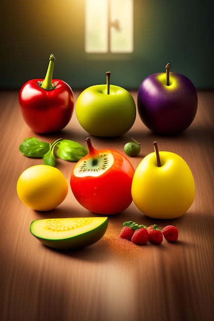 Food background Fruit pattern Tasty food illustration generated Ai